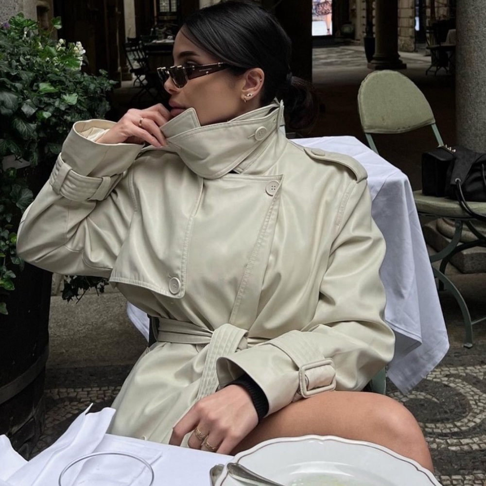 NWT Zara Faux Leather Trench